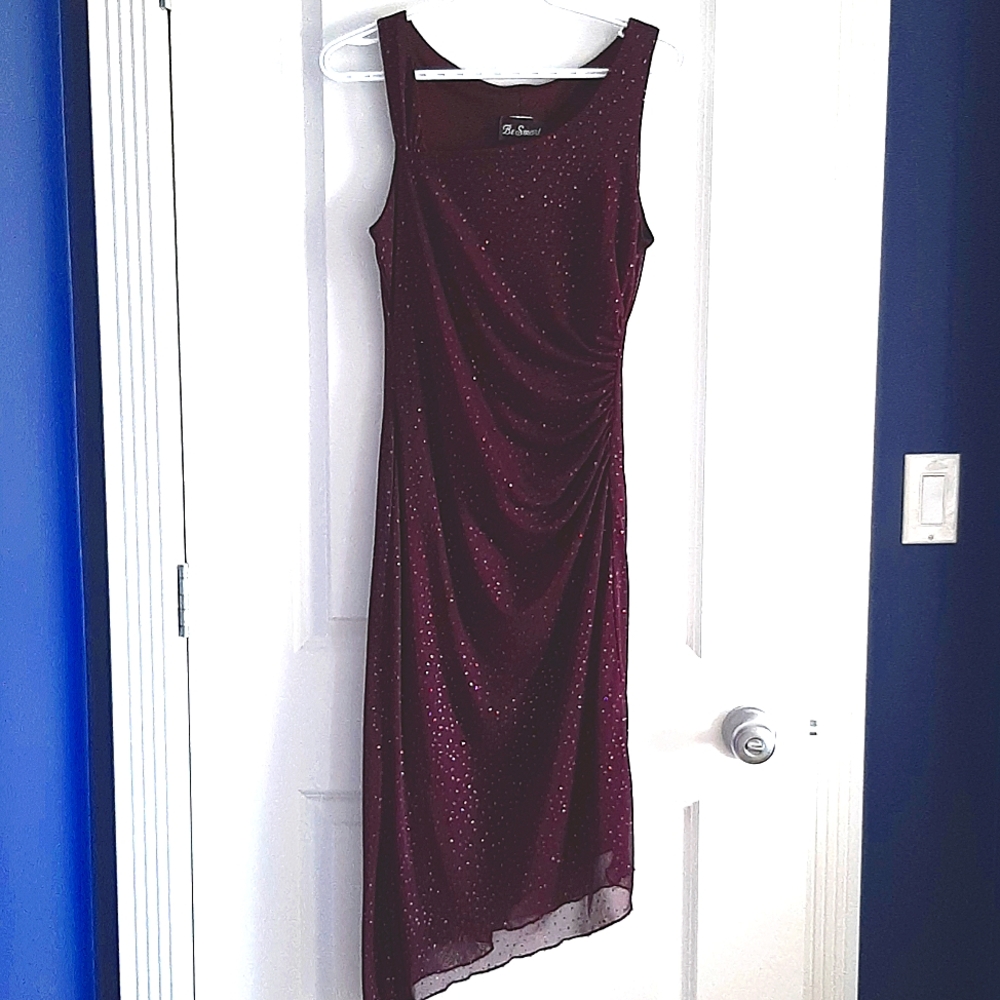 Assymetrical Chiffon Overlay Dress
